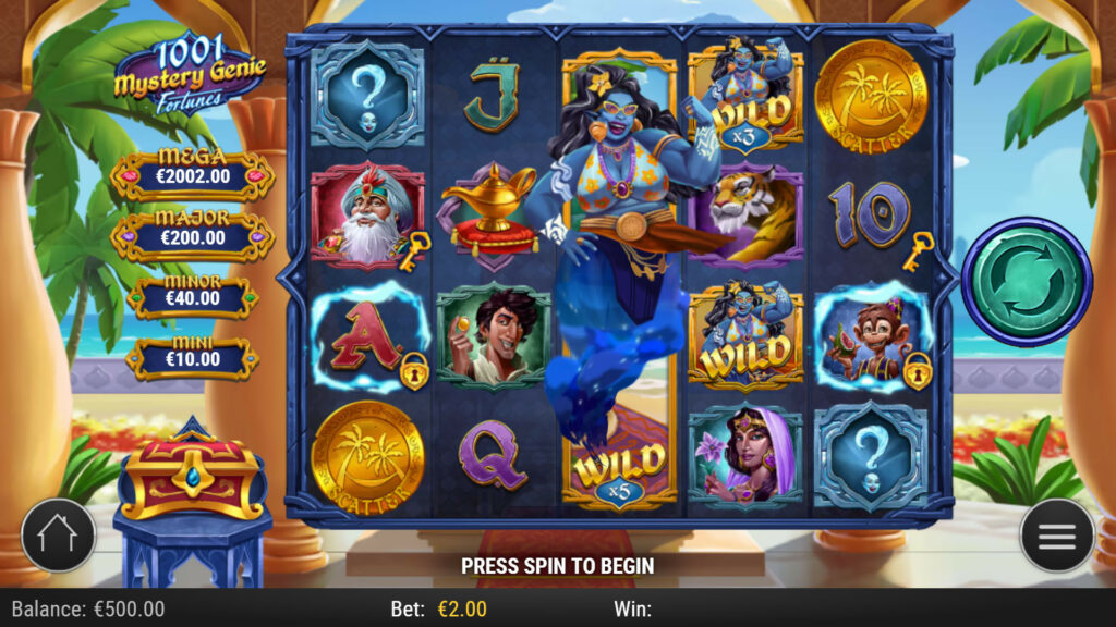 Spielverlauf von 1001 Mystery Genie Fortunes bei Spinch Casino