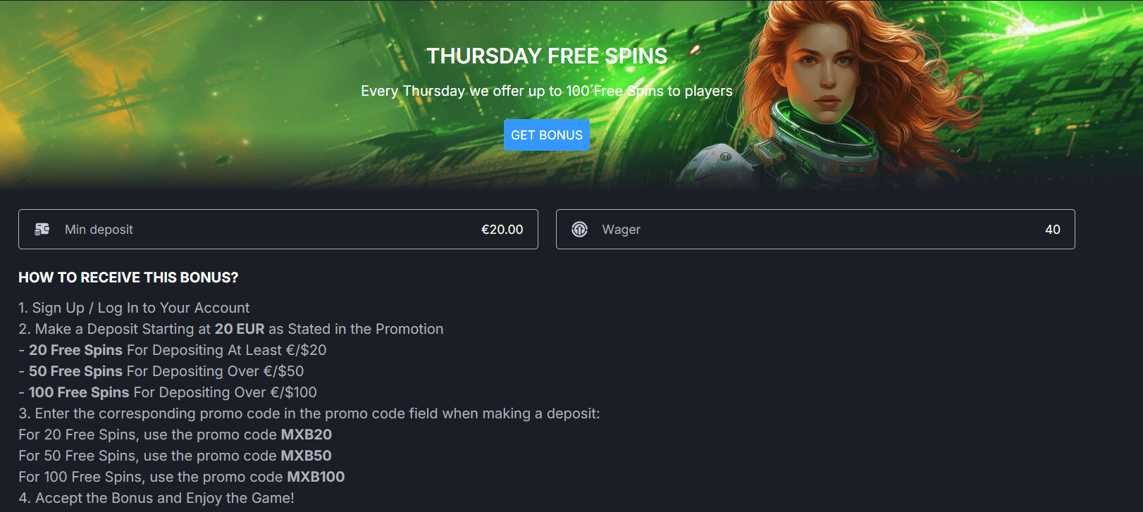 Donderdag Free Spins Monixbet