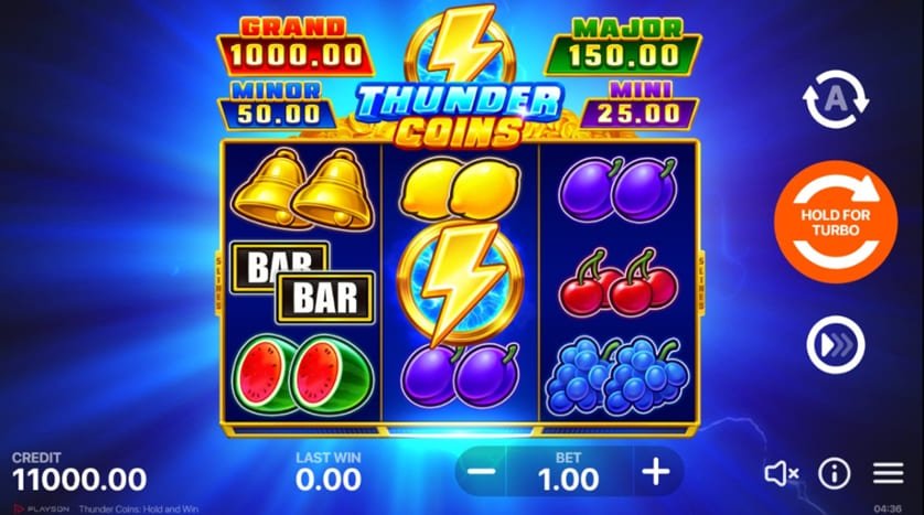 Spielverlauf von Thunder Coins: Halten und Gewinnen bei Gunsbet Casino