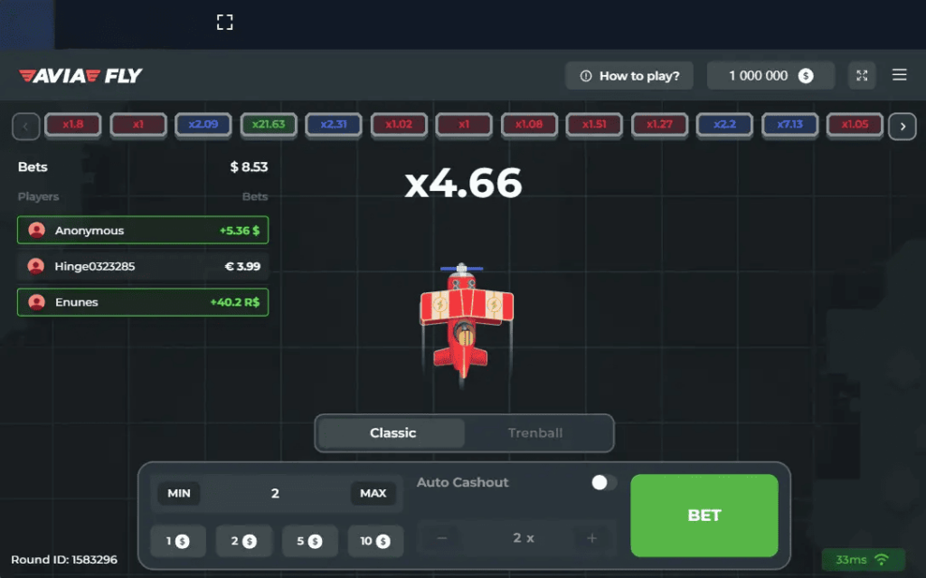 AviaFly Spielverlauf bei Gunsbet Casino